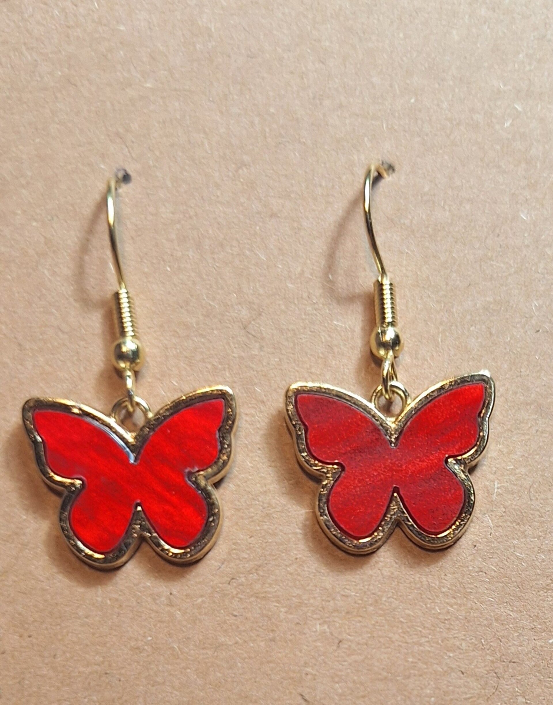 Butterfly golden in red - 3