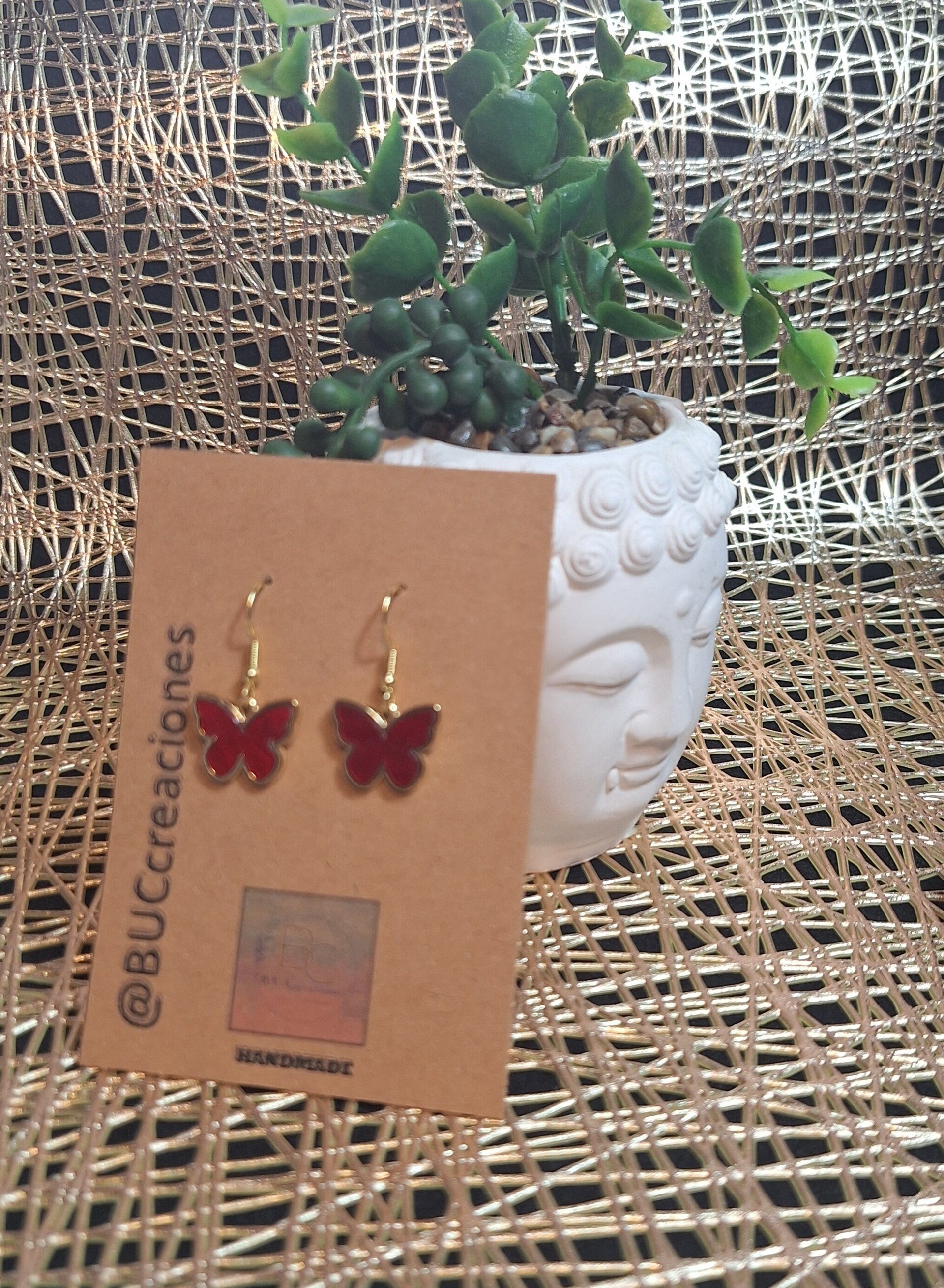 Butterfly golden in red - 1