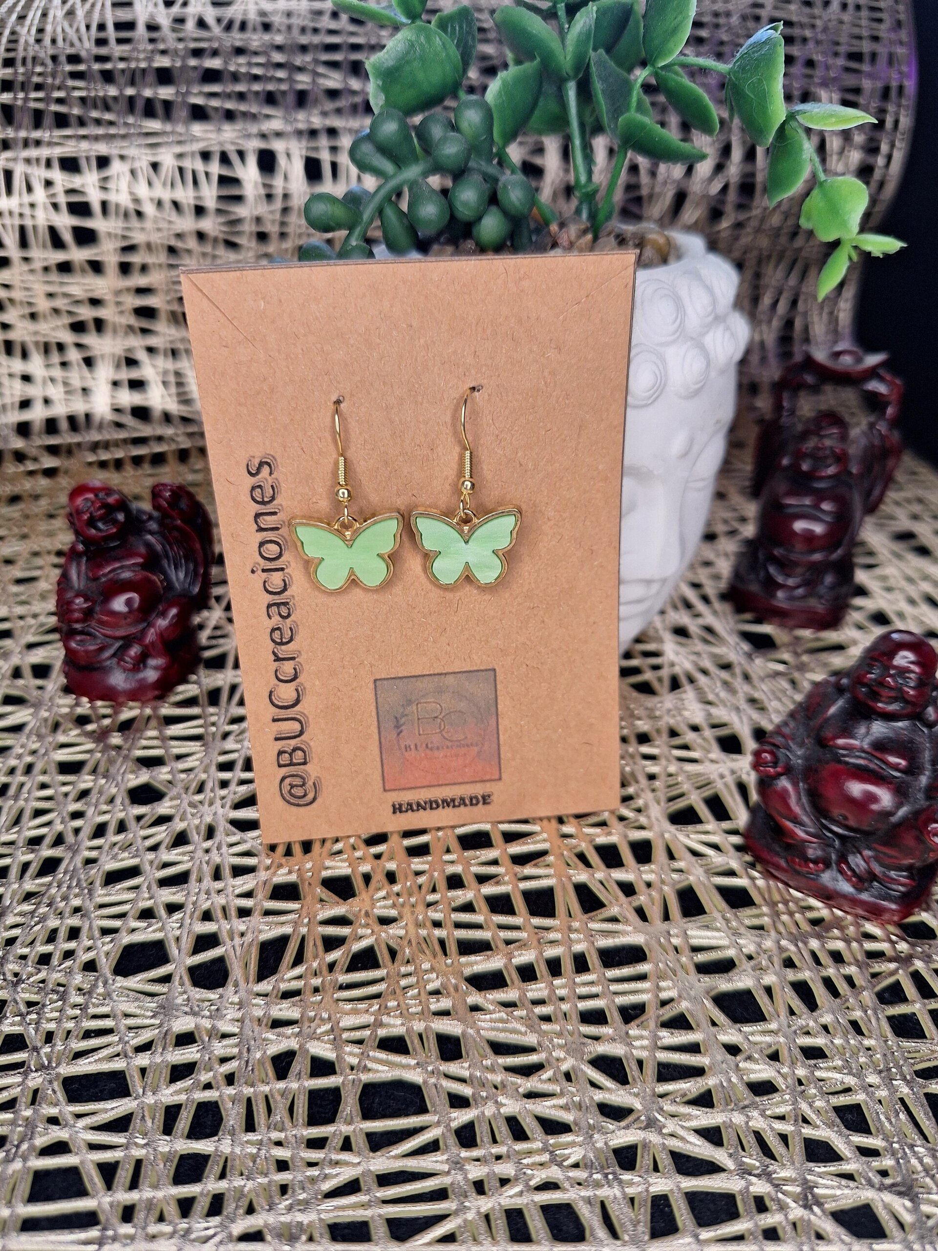 Butterfly golden in green - 1