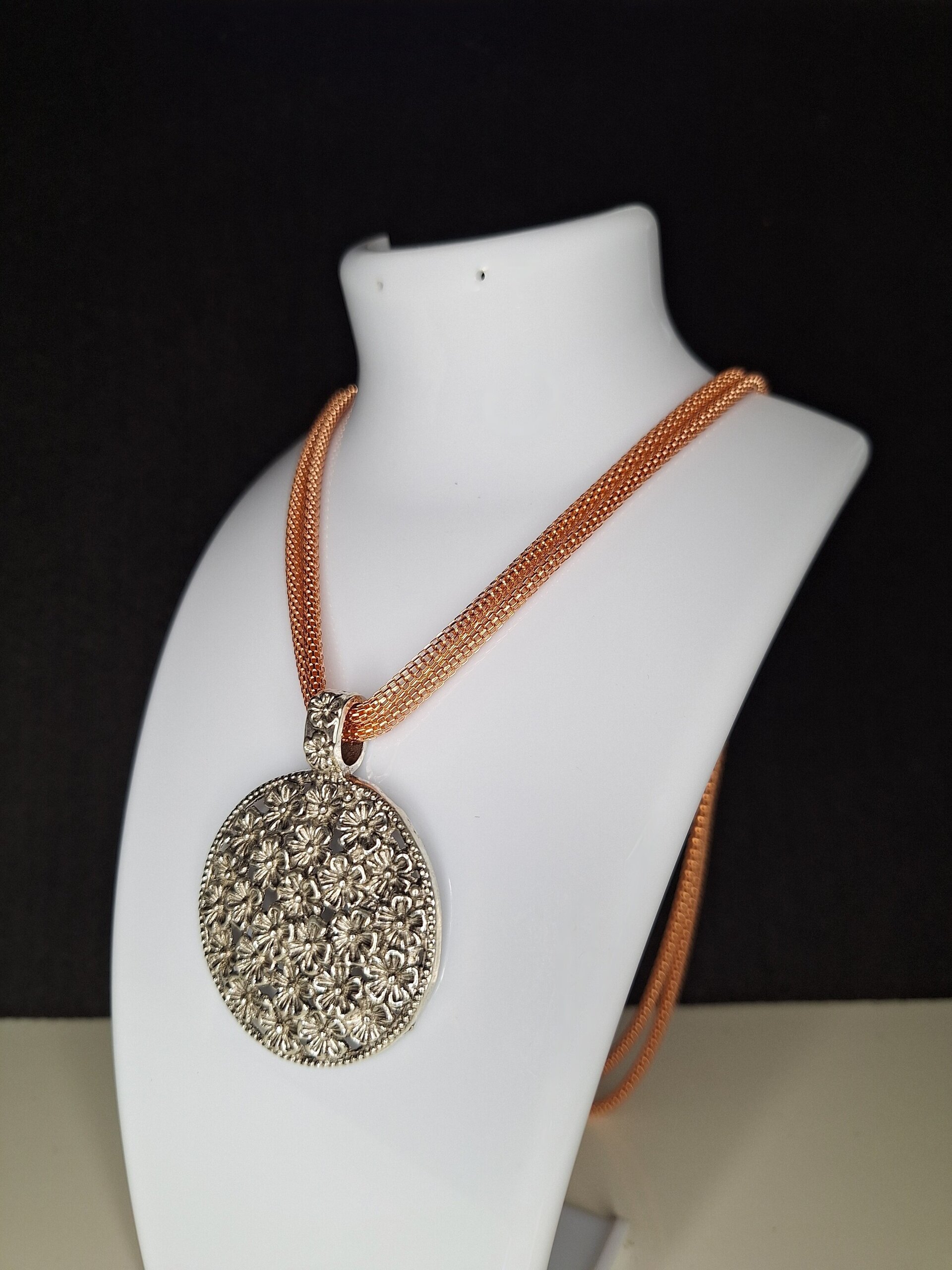 Collar floral cobrizo - 3