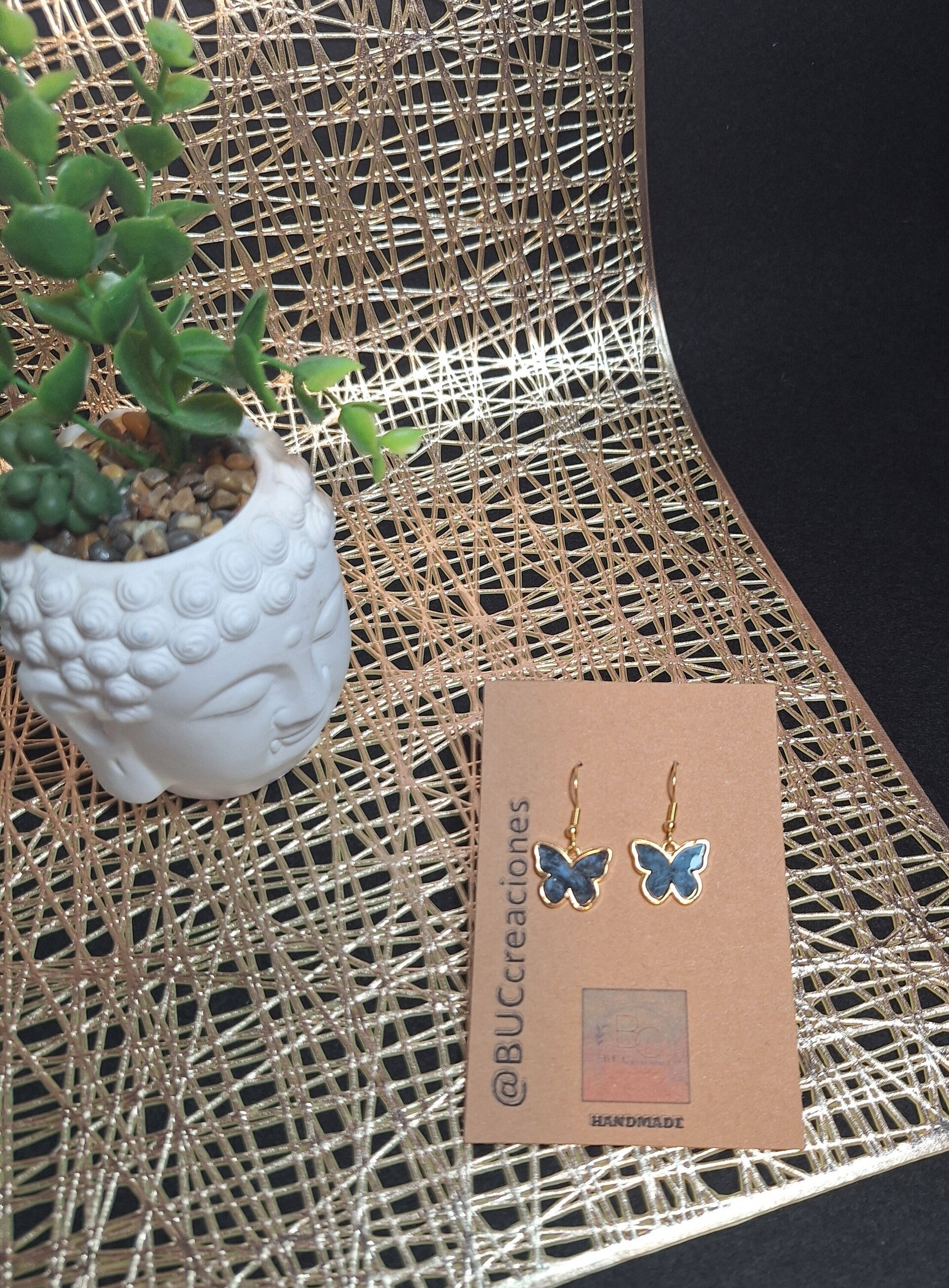 Butterfly golden in black - 2