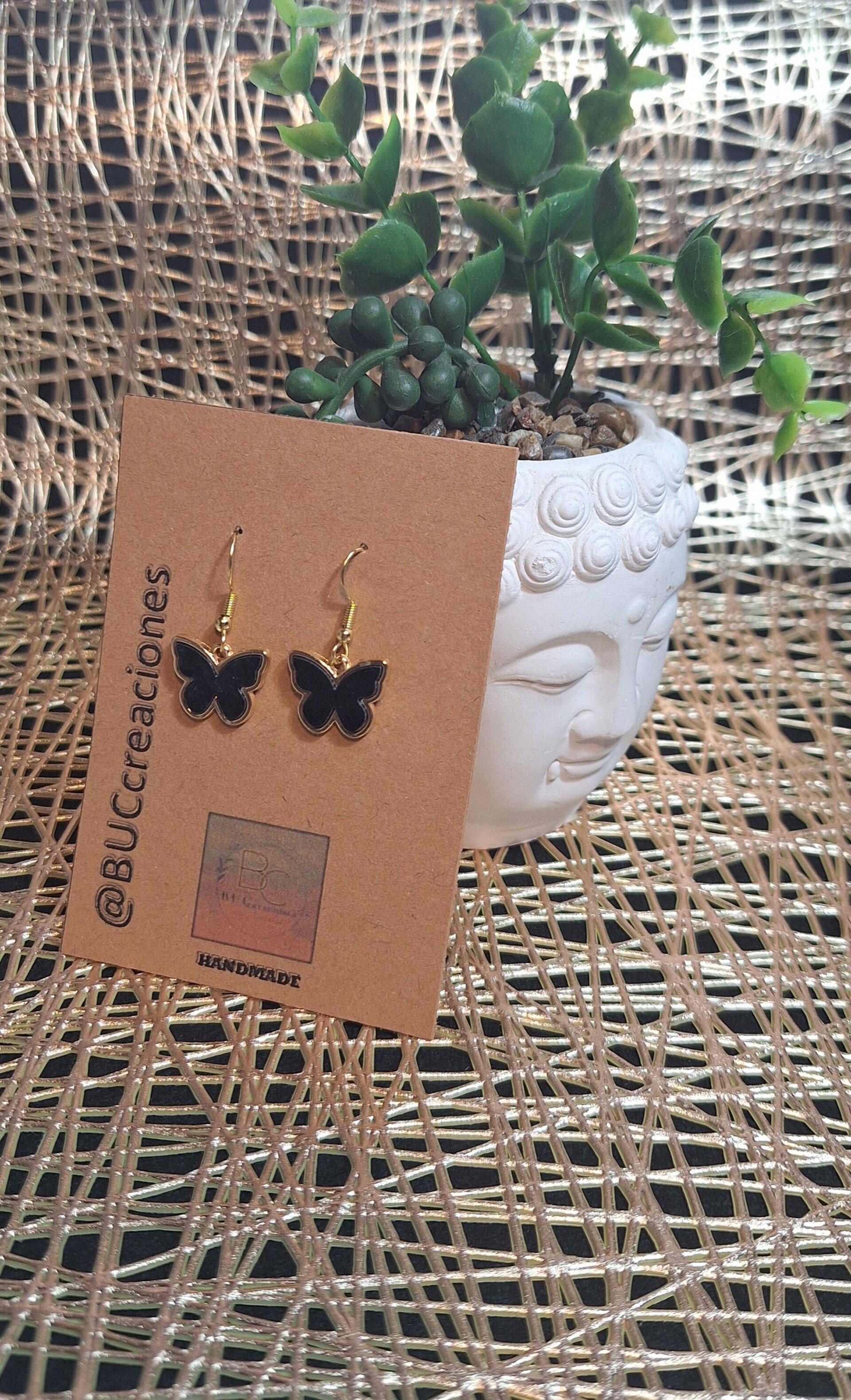 Butterfly golden in black - 1